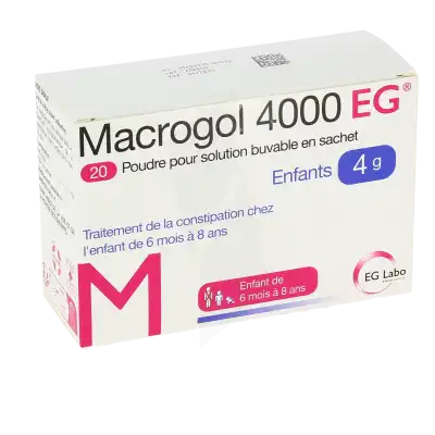 Macrogol 4000 Eg 4 G, Poudre Pour Solution Buvable En Sachet à Agen