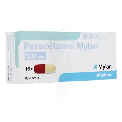 Paracetamol Mylan 500 Mg, Gélule Plq/16 à Paris