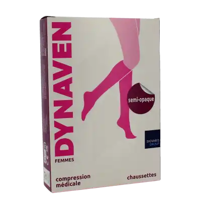 Sigvaris Dynaven Semi-opaque Chaussette Classe 2 Femme Noir Normal M+ à Uzès