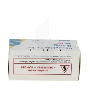 Glimepiride Sandoz 3 Mg, Comprimé Sécable