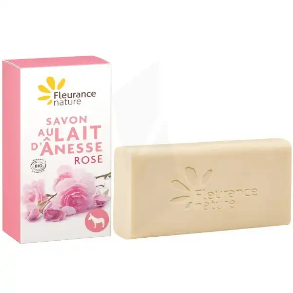 Fleurance Nature Savon Au Lait D'Ânesse à La Rose 100g