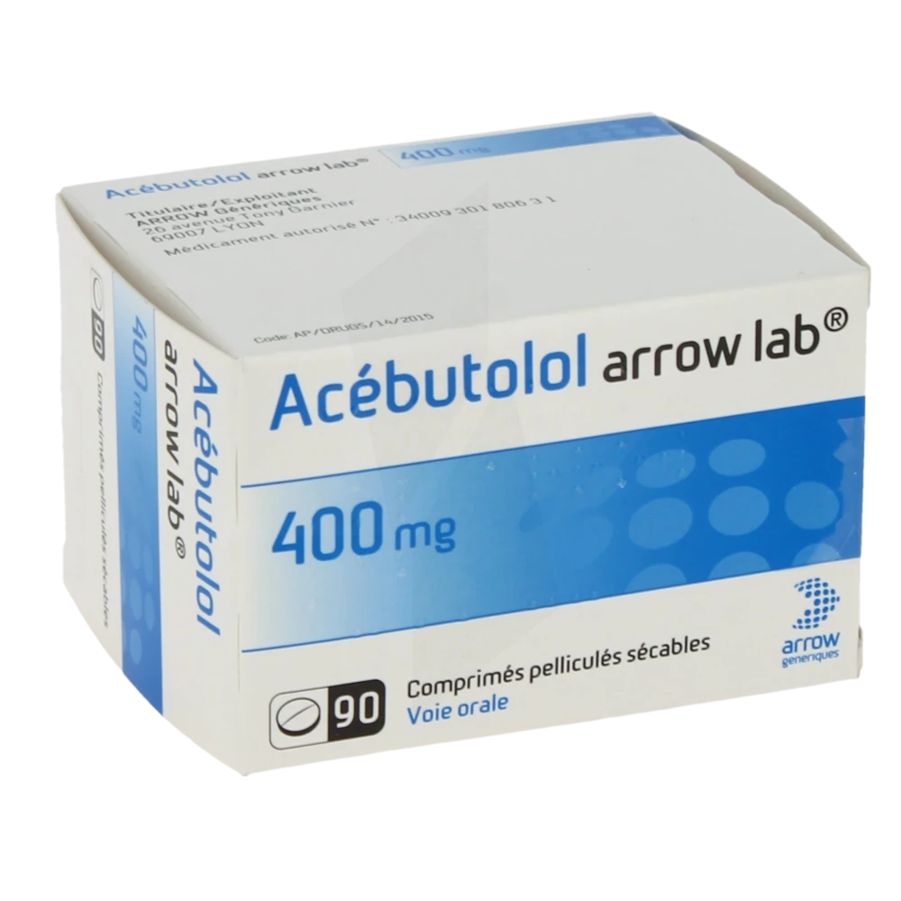 Acebutolol Arrow Lab 400 Mg, Comprimé Pelliculé Sécable