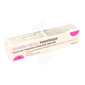 Avaxim 80 U Pediatrique, Suspension Injectable En Seringue Préremplie. Vaccin De L'hépatite A (inactivé, Adsorbé)