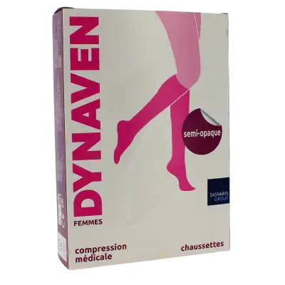 Sigvaris Dynaven Semi-opaque Chaussette Classe 2 Femme Marine Normal S à VOIRON
