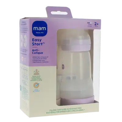 Mam Easy Start Nature Biberon Tétine Débit 2 Lilas-sable 260 Ml Boîte De 2 à Maisons Alfort
