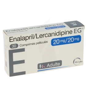Enalapril/lercanidipine Eg 20 Mg/20 Mg, Comprimé Pelliculé