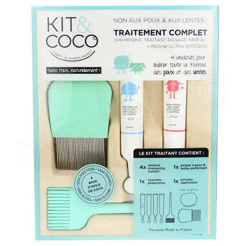 Kit&coco Kit Shampooing Traitant Anti-poux 4fl/25ml+accessoires