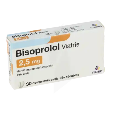 Bisoprolol Viatris 2,5 Mg, Comprimé Pelliculé Sécable à GRENOBLE