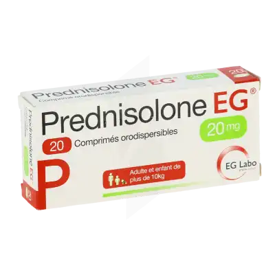 Prednisolone Eg 20 Mg, Comprimé Orodispersible à LIVRON-SUR-DROME