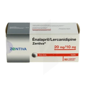 Enalapril/lercanidipine Zentiva 20 Mg/10 Mg, Comprimé Pelliculé