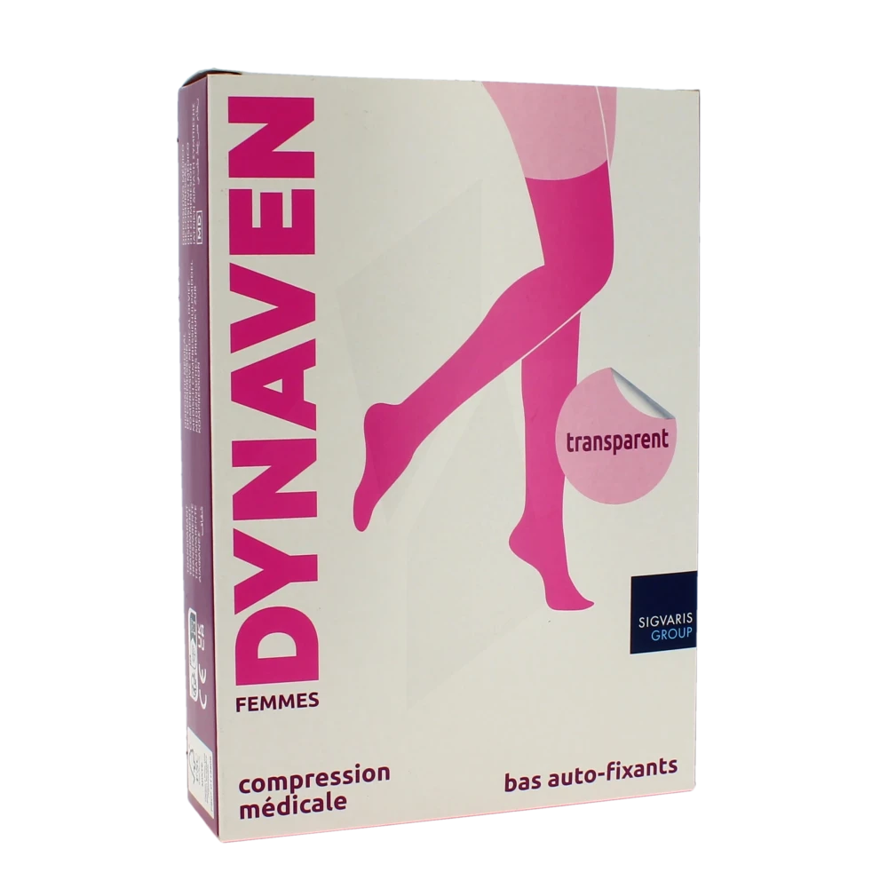 Sigvaris Dynaven Transparent Bas Auto-fixants Pied Ouvert Classe 2 Femme Beige Clair Normal L