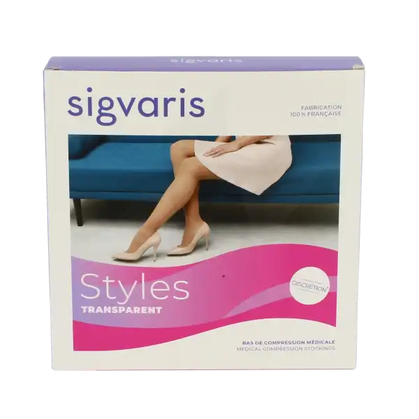 Sigvaris Styles Transparent Collant  Femme Classe 2 Noir Small Long