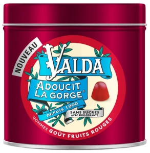 Valda Sans Sucre Gommes à Mâcher Fruits Rouges B/140g
