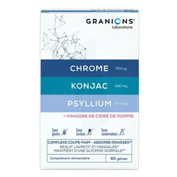Granions Coupe Faim Konjac Psyllium Chrome Cpr B/60