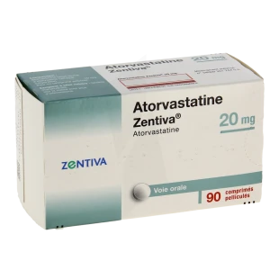 Atorvastatine Zentiva 20 Mg, Comprimé Pelliculé