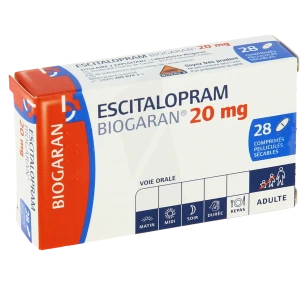 Escitalopram Biogaran 20 Mg, Comprimé Pelliculé Sécable