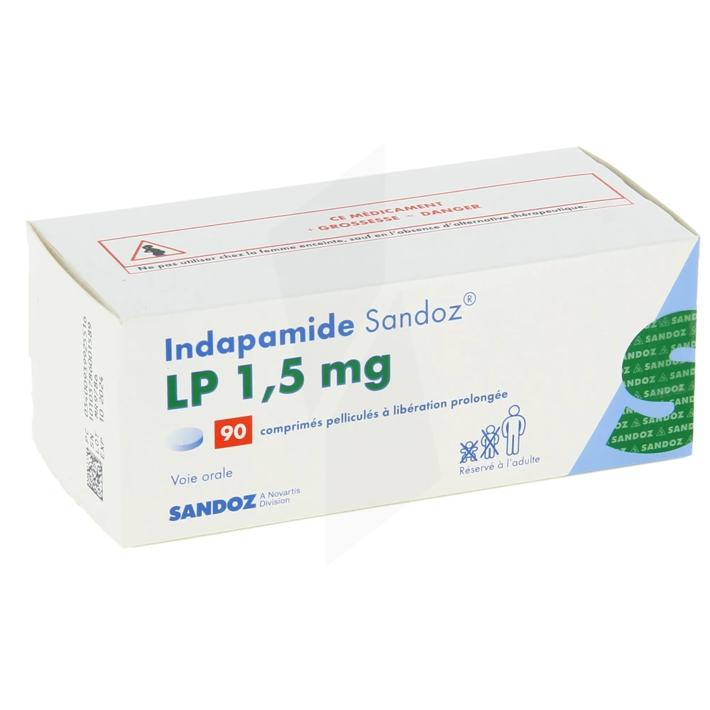 Indapamide Sandoz Lp 1,5 Mg, Comprimé Pelliculé à Libération Prolongée