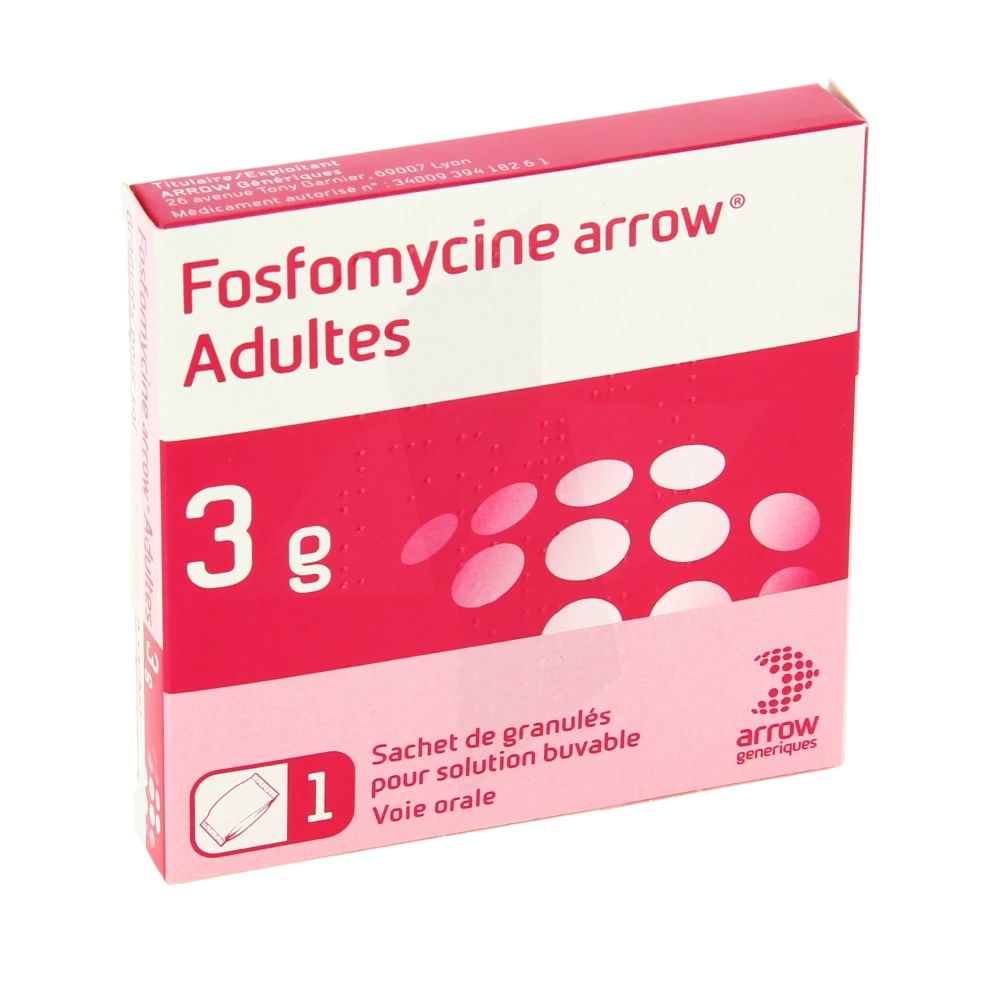 Fosfomycine Arrow Adultes 3 G, Granulé Pour Solution Buvable En Sachet