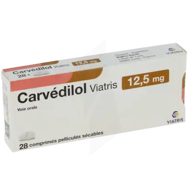 CARVEDILOL VIATRIS 12,5 mg, comprimé pelliculé sécable
