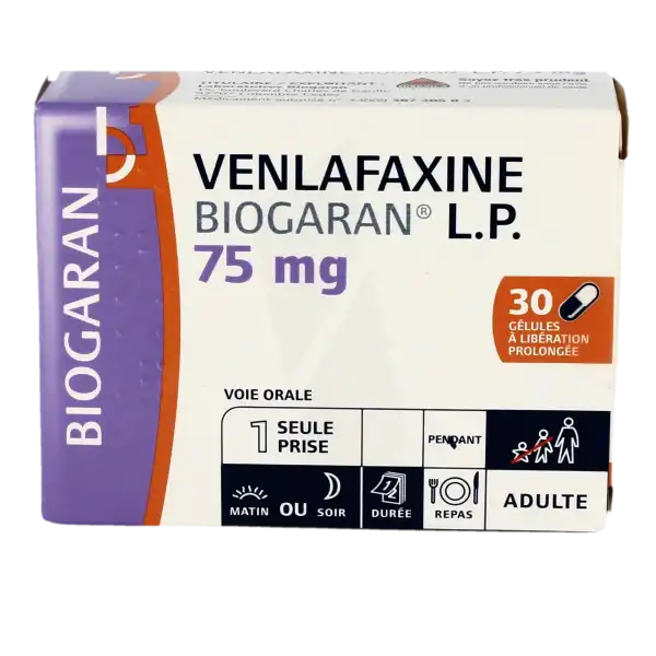 Venlafaxine Biogaran Lp 75 Mg, Gélule à Libération Prolongée