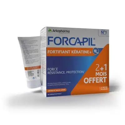 Forcapil Fortifiant + Kératine Gélules B/180 + Shampooing 30ml Offert