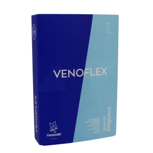 Venoflex Elegance 2 Chaussette Maille Côtelée Homme Noir Taille 4n-