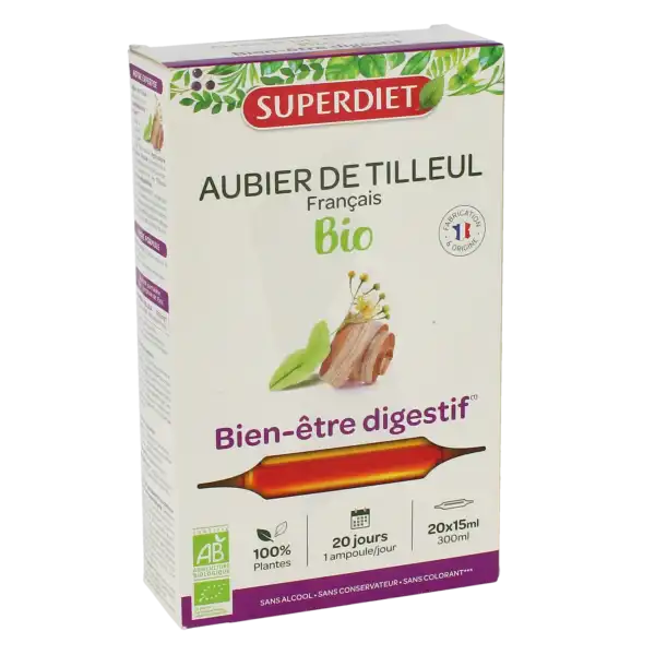 Superdiet Aubier De Tilleul Jus 20 Ampoules/10ml