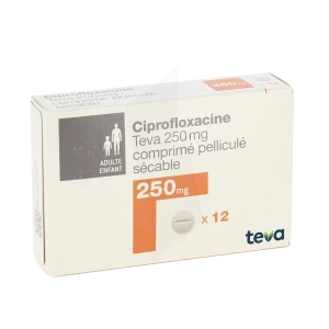 Ciprofloxacine Teva 250 Mg, Comprimé Pelliculé Sécable