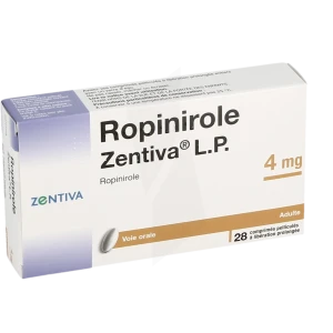 Ropinirole Zentiva Lp 4 Mg, Comprimé Pelliculé à Libération Prolongée