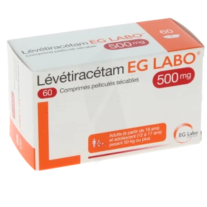 Levetiracetam Eg Labo 500 Mg, Comprimé Pelliculé Sécable