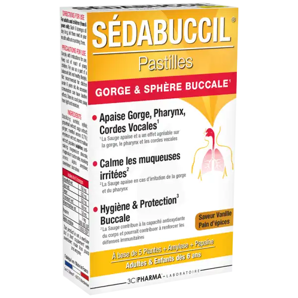 Sedabuccil Pastilles à Sucer Sphère Buccale Vanille Pain D'épices B/30