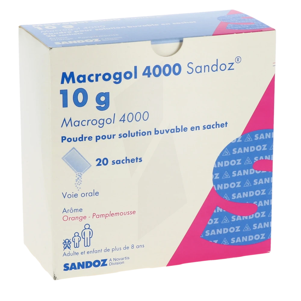 Macrogol 4000 Sandoz 10 G, Poudre Pour Solution Buvable En Sachet