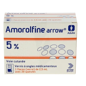 Amorolfine Arrow 5 % V Ongles Médicamenteux 1fl/2,5ml+20spat