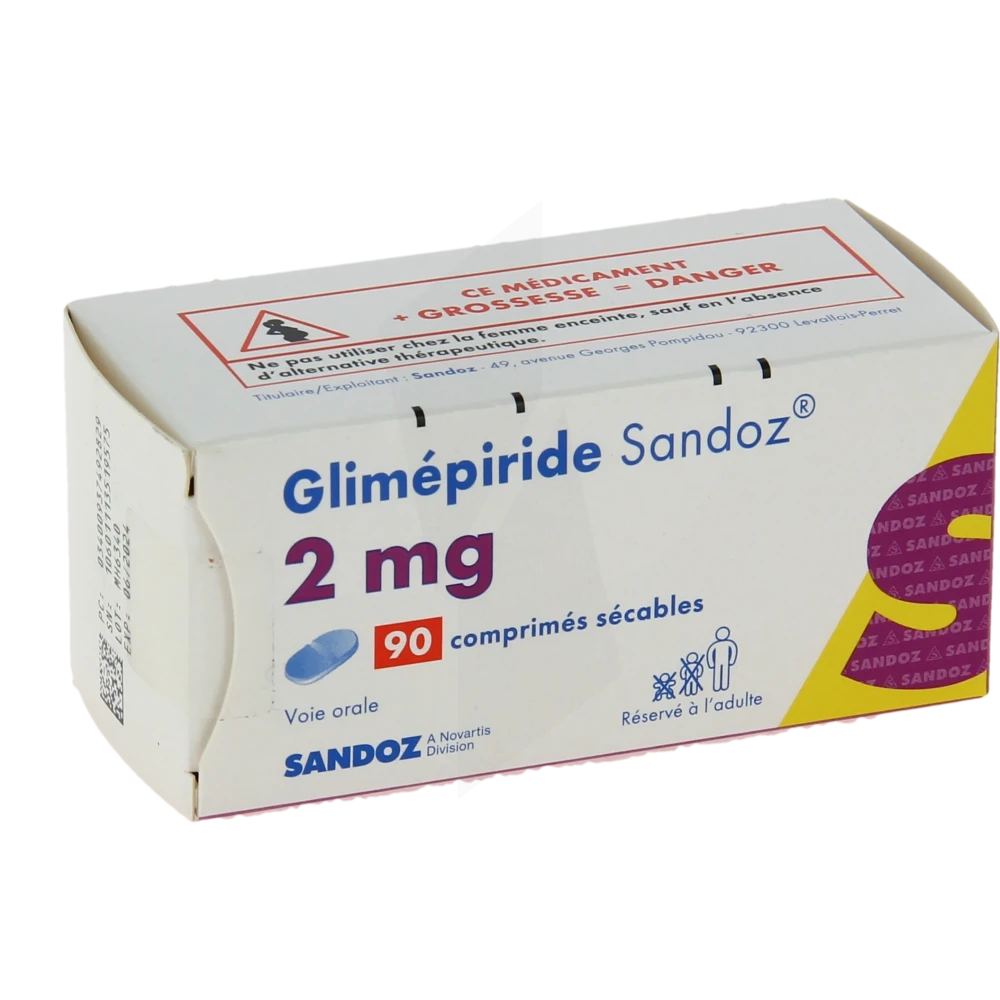 Glimepiride Sandoz 2 Mg, Comprimé Sécable