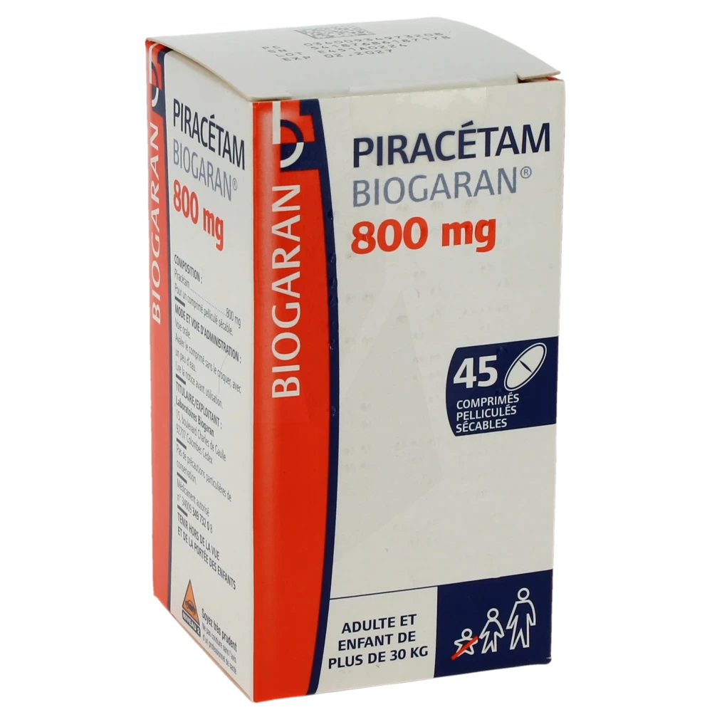 Piracetam Biogaran 800 Mg, Comprimé Pelliculé Sécable