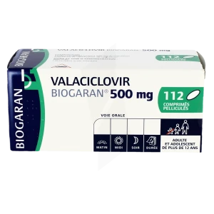 Valaciclovir Biogaran 500 Mg, Comprimé Pelliculé