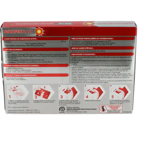 Nurofenplast 200 Mg, Emplâtre Médicamenteux