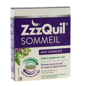 Zzzquil Sommeil Nuit Complète Comprimés Boîte De 28