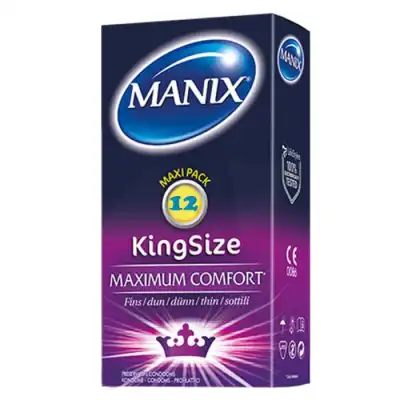 Manix King Size Max Préservatifs Lubrifiés Avec Réservoir B/12 à TOULOUSE