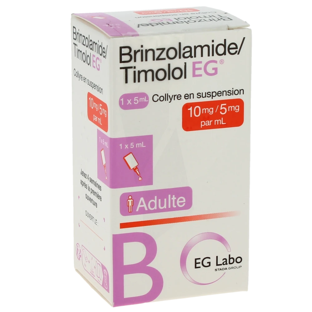 Brinzolamide/timolol Eg 10 Mg/5 Mg Par Ml, Collyre En Suspension