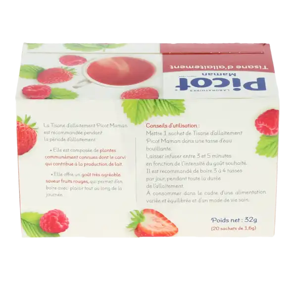 Picot Maman Tis D'allaitement Saveur Fruits Rouges 20sach/1,6g