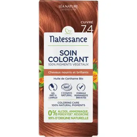 Natessance Soin Colorant Gel 100% Pigments Végétaux Cuivré 7.4 T/150ml