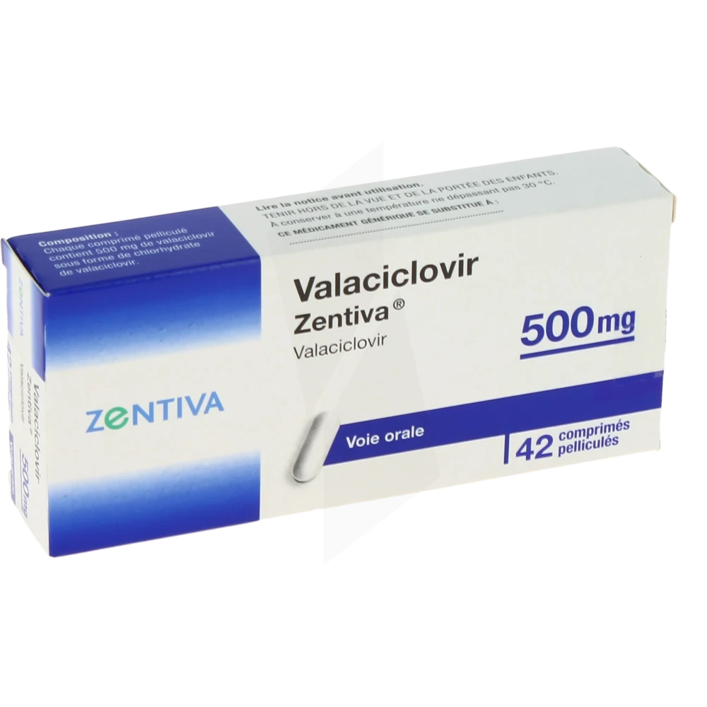 Valaciclovir Zentiva 500 Mg, Comprimé Pelliculé