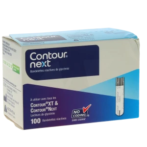 Contour Next Bandelettes Pour Lecteur De GlycÉmie Boîte De 100