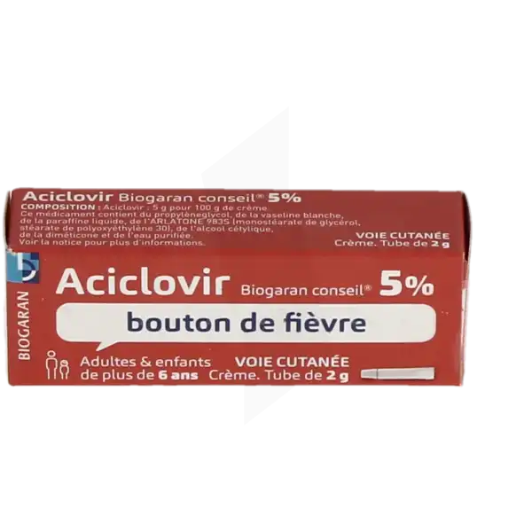 Aciclovir Biogaran Conseil 5 %, Crème