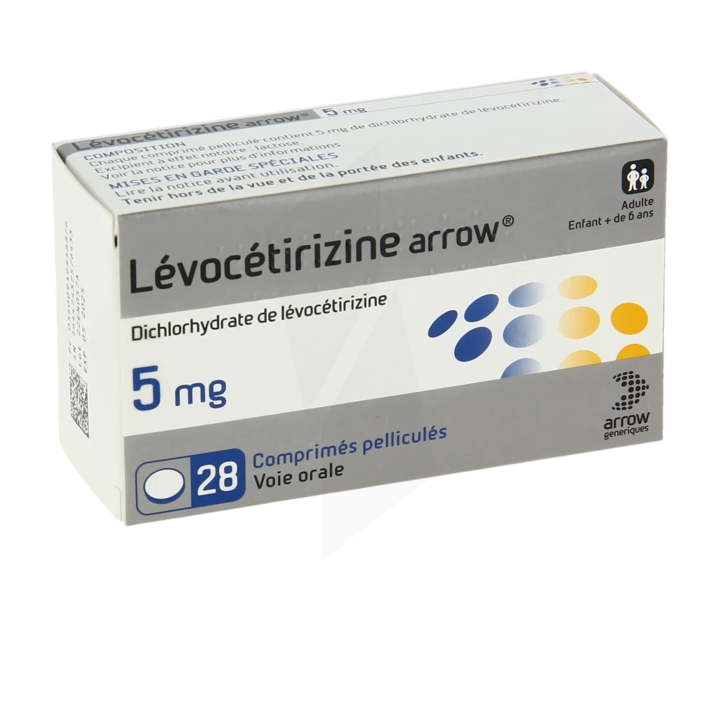 Levocetirizine Arrow 5 Mg, Comprimé Pelliculé