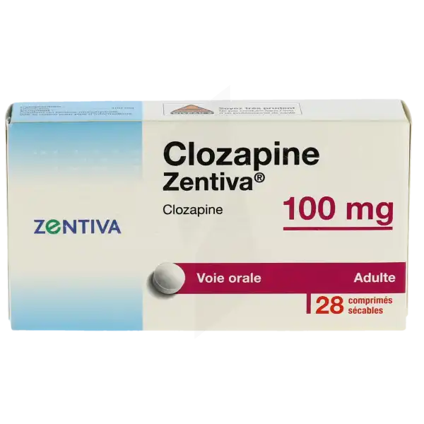 Clozapine Zentiva 100 Mg, Comprimé Sécable