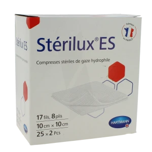 Sterilux Es Compr Gaze Stérile 10x10cm 25sach/2