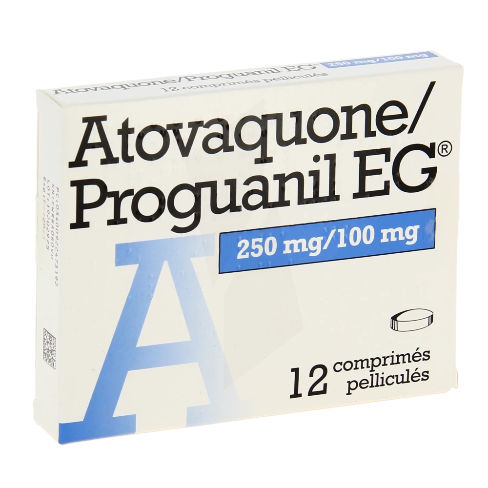 Atovaquone/proguanil Eg 250 Mg/100 Mg, Comprimé Pelliculé
