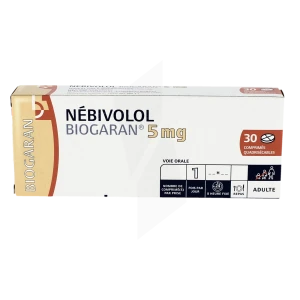 Nebivolol Biogaran 5 Mg, Comprimé Quadrisécable